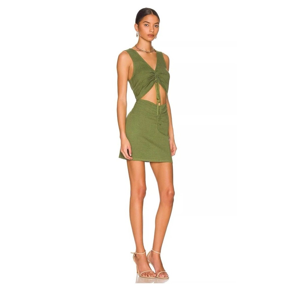 Free People Laila Mini Dress Sz XS in Calla Green Cut Out Beach Sexy Vacation - Picture 2 of 11